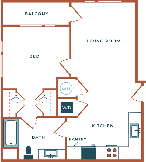Legacy at Fitz Aurora CO A00B One Bedroom 674 SF